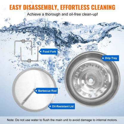 SucceBuy Shawarma Grill Machine 13lbs Electric Vertical Rotisserie with Dual Heating Control & 360° Rotational Heating