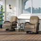 3-Piece Patio Bistro Set with Swivel Rocking Chairs & Glass Coffee Table