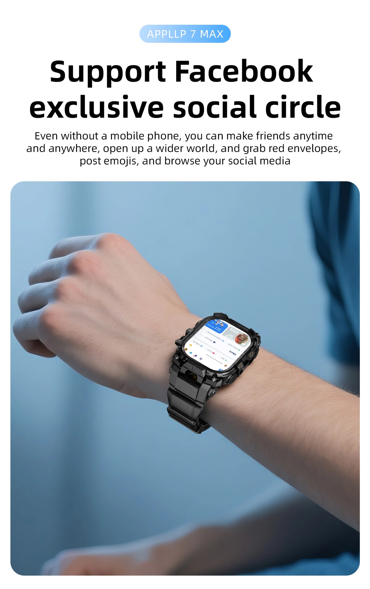 LOKMAT APPLLP 7 MAX Smart Watch Phone – 4G/5G Android Smartwatch with Rotating Camera, AMOLED Display, 3GB+32GB Storage