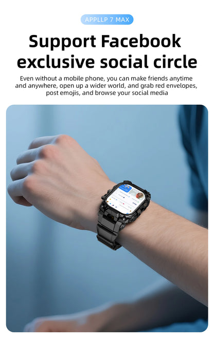 LOKMAT APPLLP 7 MAX Smart Watch Phone – 4G/5G Android Smartwatch with Rotating Camera, AMOLED Display, 3GB+32GB Storage