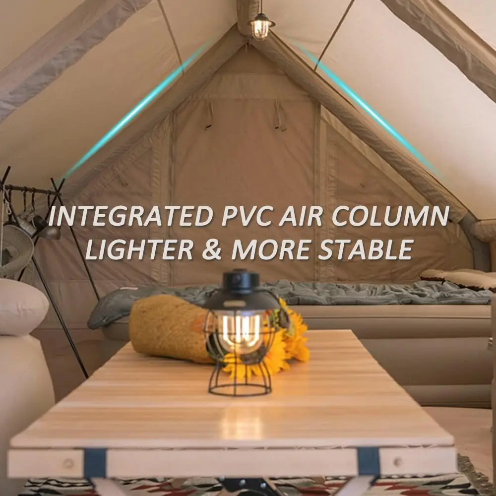 Inflatable Camping Tent for 3–4 People – Four-Season Waterproof Air Tent with Hand Pump and Quick Setup