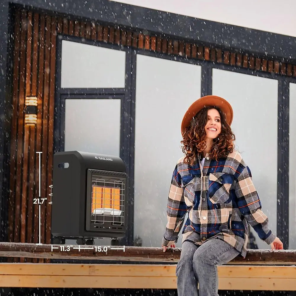 Portable 18,000 BTU Propane Radiant Heater for 450 sq. ft Spaces: Ideal for Garages, Workshops, and Construction Sites