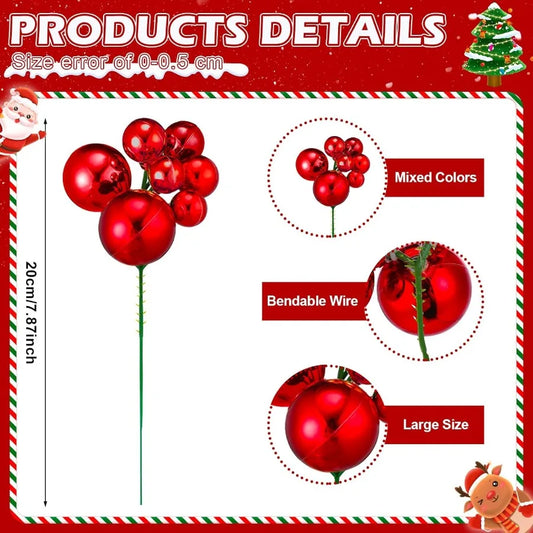 8 Pcs Red Christmas Tree Ornaments Christmas Decorations