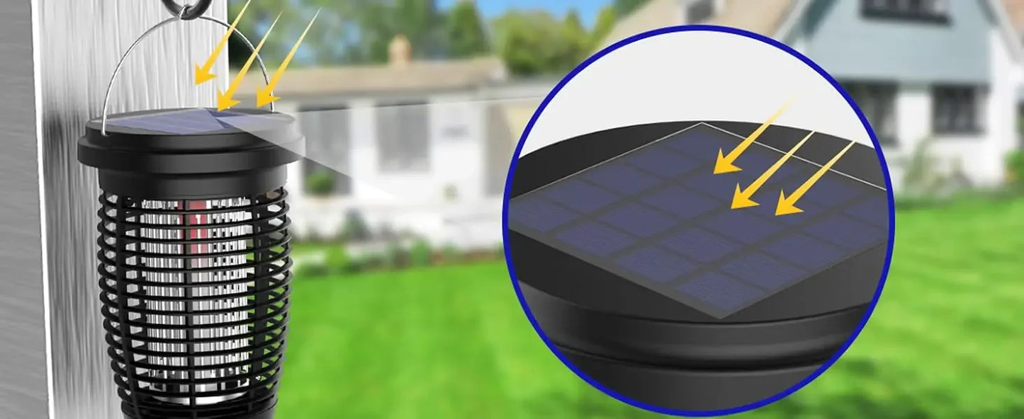 PALONE Solar Bug Zapper – 2-in-1 Mosquito Killer & Camping Light (4500V)