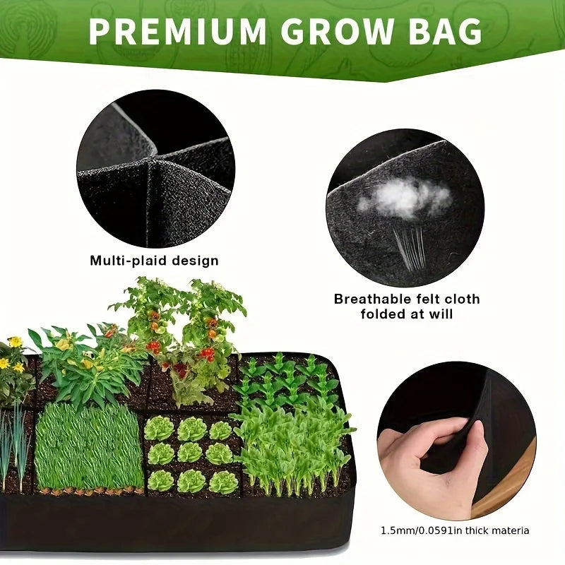Garden Bed 128 Gallon – 8 Grid Raised Plant Grow Bag