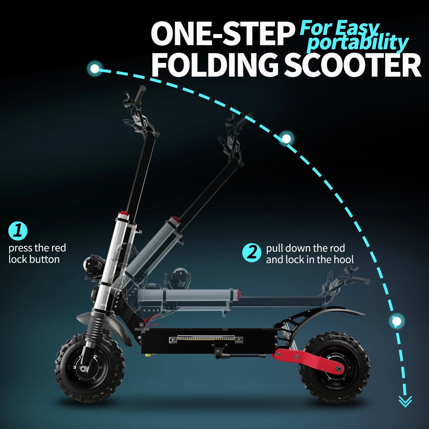 6000W 72V Electric Scooter – High-Speed Off-Road eScooter with Seat, Dual Drive, and LCD Display