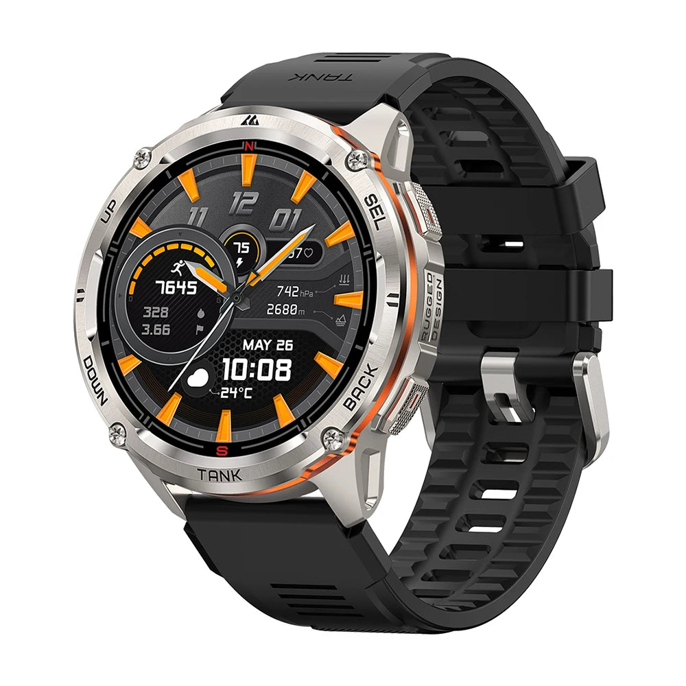 KOSPET TANK T3 Ultra 2 GPS Smartwatch for Men – Compass, Altimeter, Barometer, 5ATM Waterproof, AMOLED Display