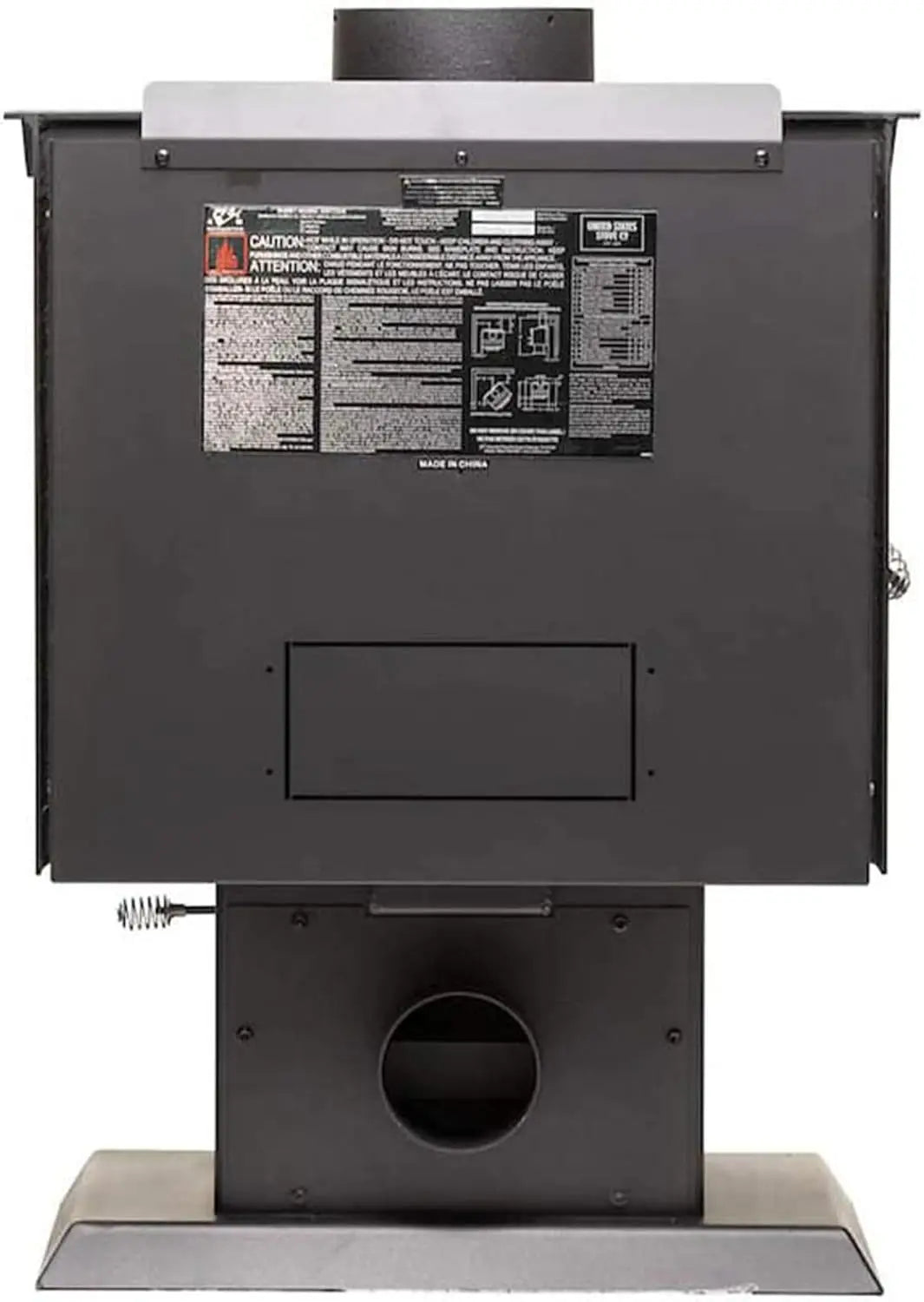 Pedestal Wood Burning Stove – Heats Up to 1,200 Sq. Ft. – EPA Certified – 68,000 BTUs – AW1120E-P – Black