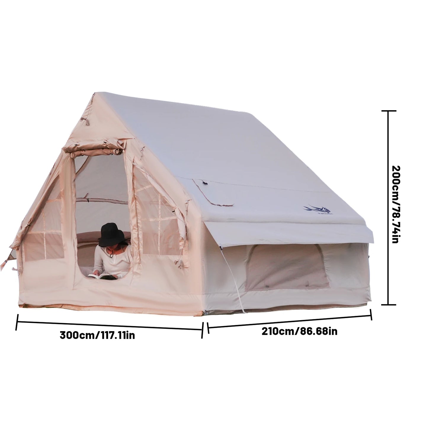 Inflatable Glamping Tent Luxury Air Tent for Camping with Stove Jack (4–8 Person)