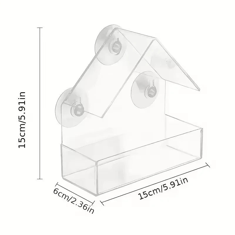 Transparent Window Bird Feeder with Strong Suction Cups for Wild Birds