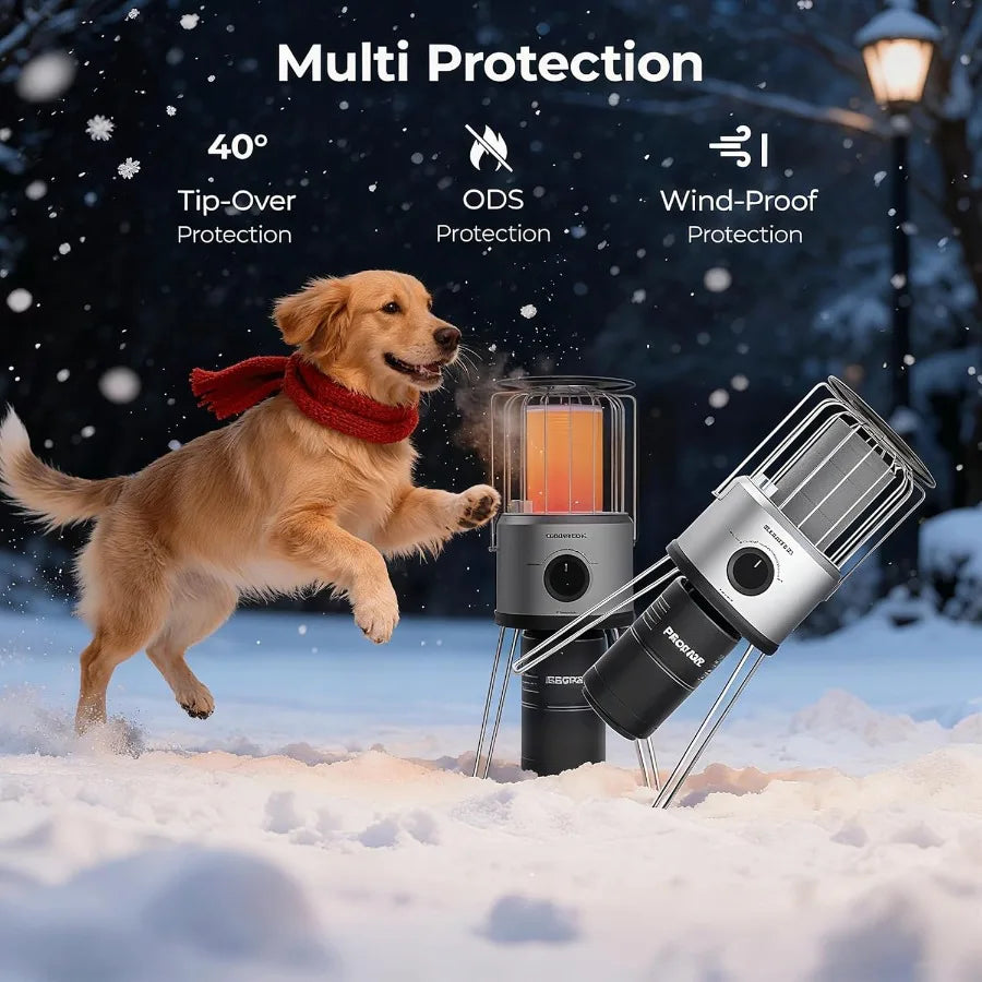 Camplux 2-in-1 Portable Propane Heater & Outdoor Stove – 8,500 BTU with Drink Warmer, Safety Shut-Off, and Carry Bag