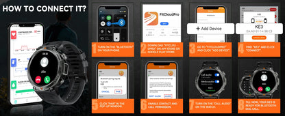 LaNikar 2024 Smart Watch for Men – Bluetooth Calling, Built-in Flashlight, 1.45” Touchscreen, Military-Grade Fitness Tracker