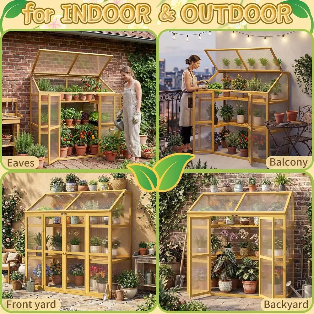 Greenhouse Cabinet with Transparent Roof, Raised Plants Shelf Protection for Outdoor & Indoor Gardening  43218 people have viewed this item