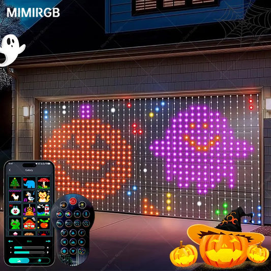 LED RGB Controlled Text Programmable Music Sync Remote Smart App String Fairy Lights Curtain