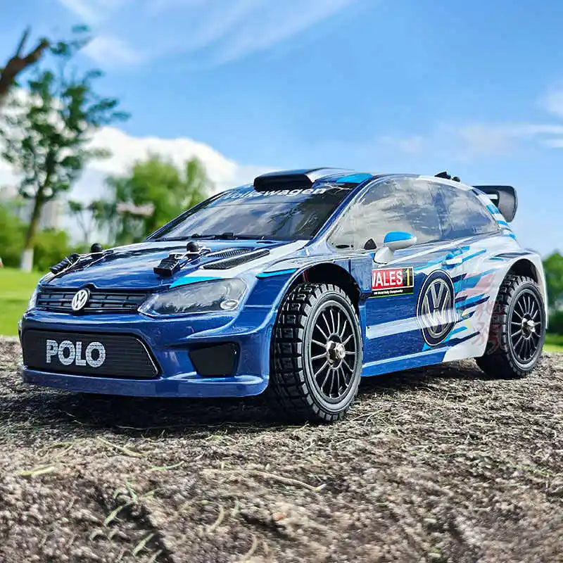 MJX Hyper Go 14304 1:14 Volkswagen Polo R WRC Brushless RC Car – 42KM/H Drift Rally Racer with Gyro, Lights & Metal Chassis