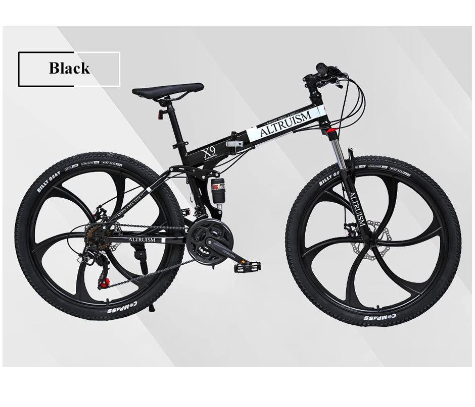 26 Inch Mountain Bike for Men & Women, 21 Speed Dual Suspension Adult Bicycle with Adjustable Disc Brake High Carbon Steel Frame