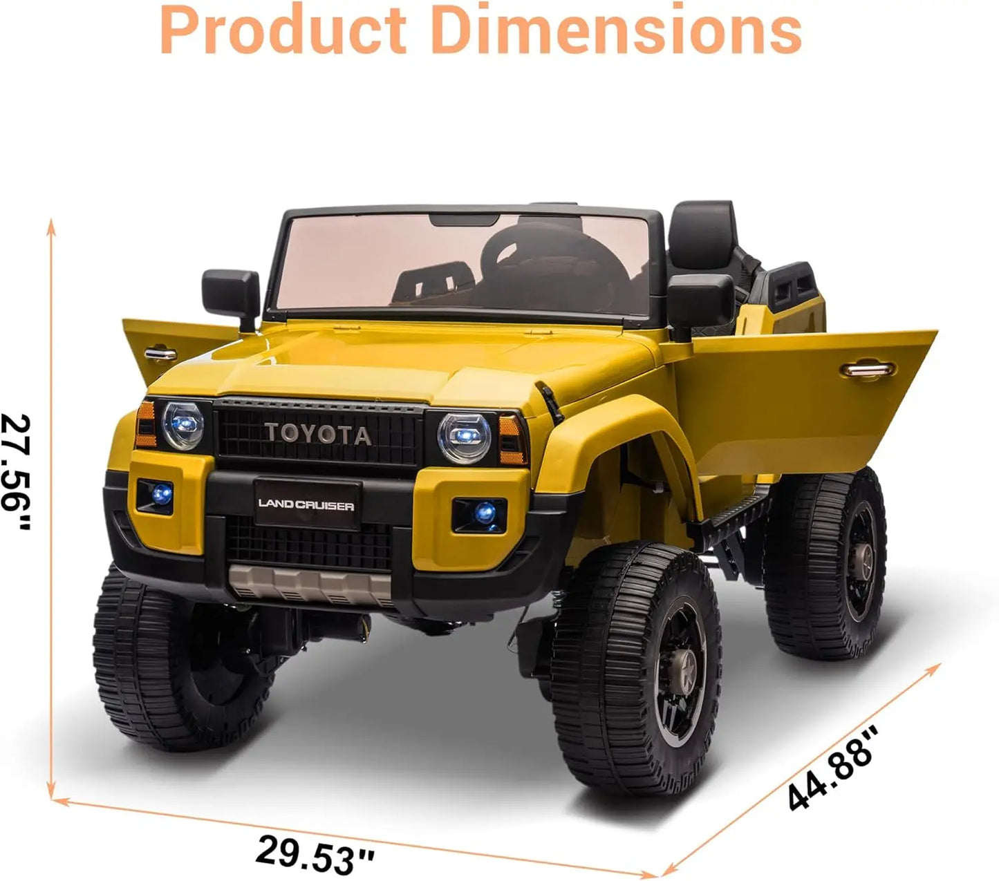 Kids Electric Ride-On Car – 24V 2-Seater Toyota Land Cruiser Truck with Remote Control, 4×100W Motors & 4WD/2WD Switchable System