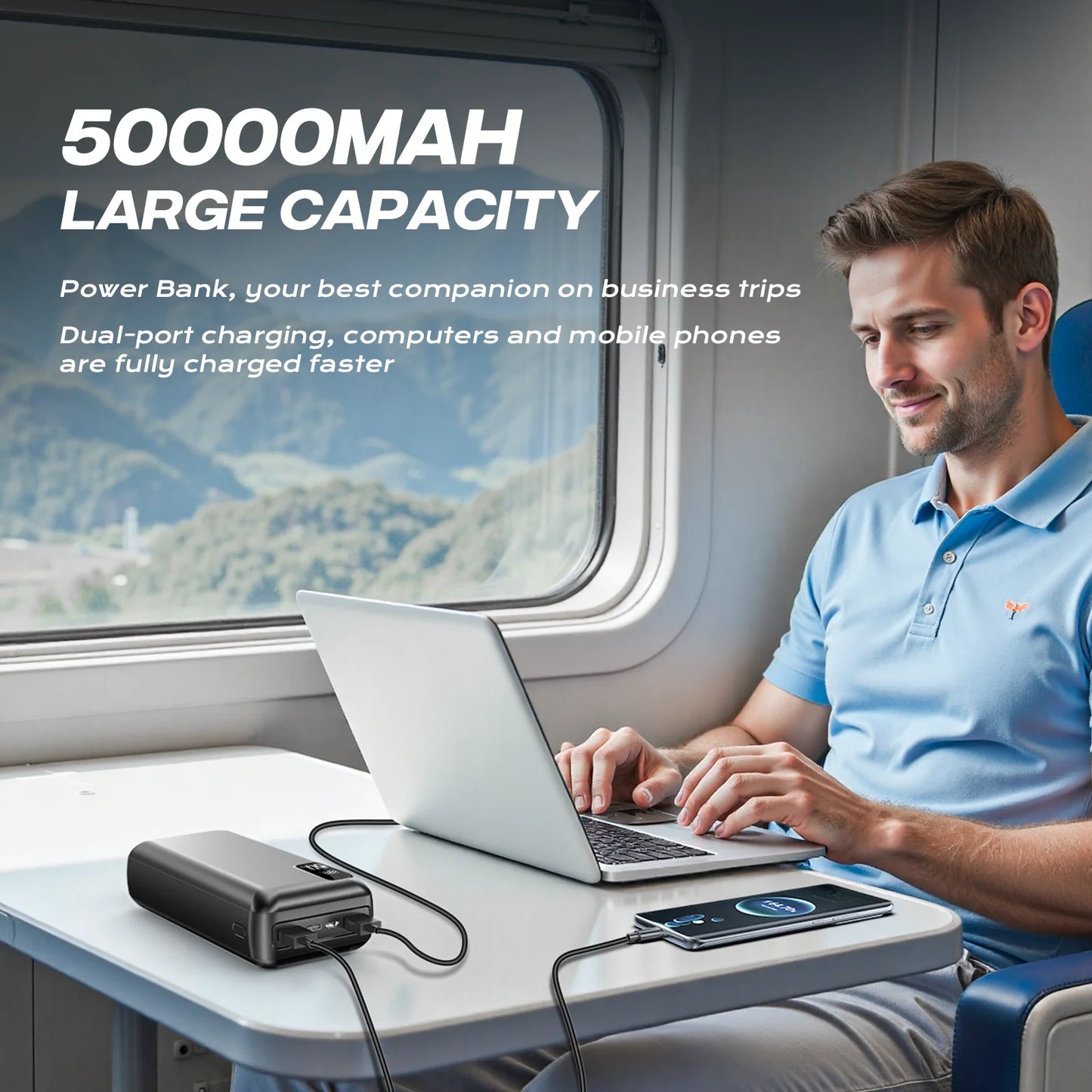 22.5W Fast Charging Power Bank 50000mAh Portable Charger