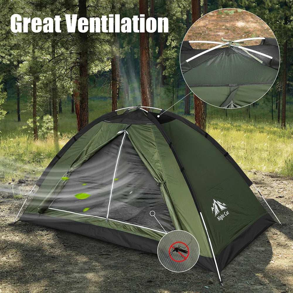 Night Cat 1-Person Backpacking Tent Lightweight Waterproof Camping & Hiking Shelter