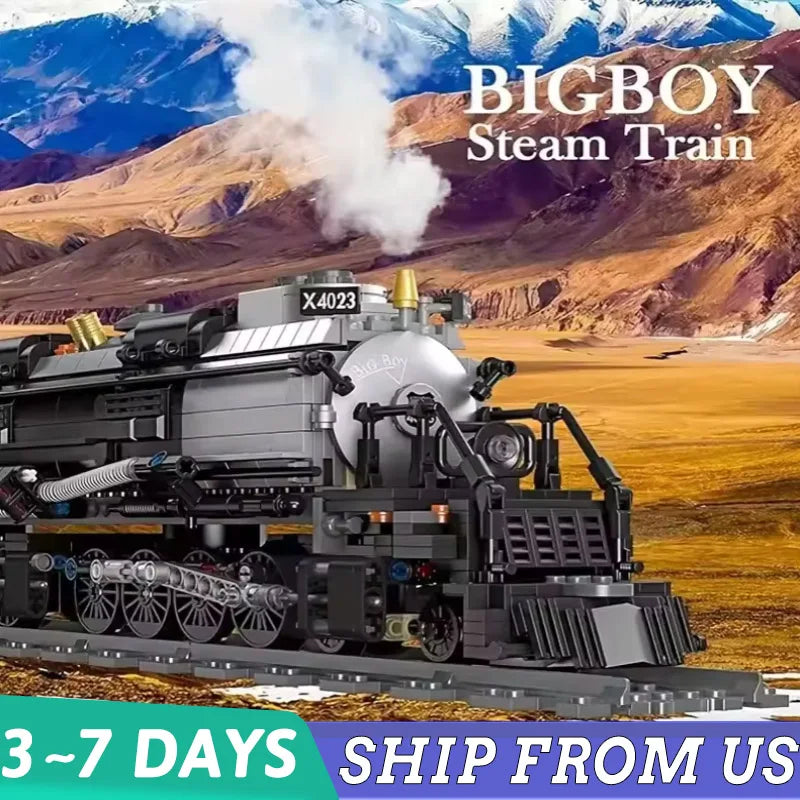 Creative The BigBoy Steam Locomotive Train – 1608PCS Railway MOC Building Block Set