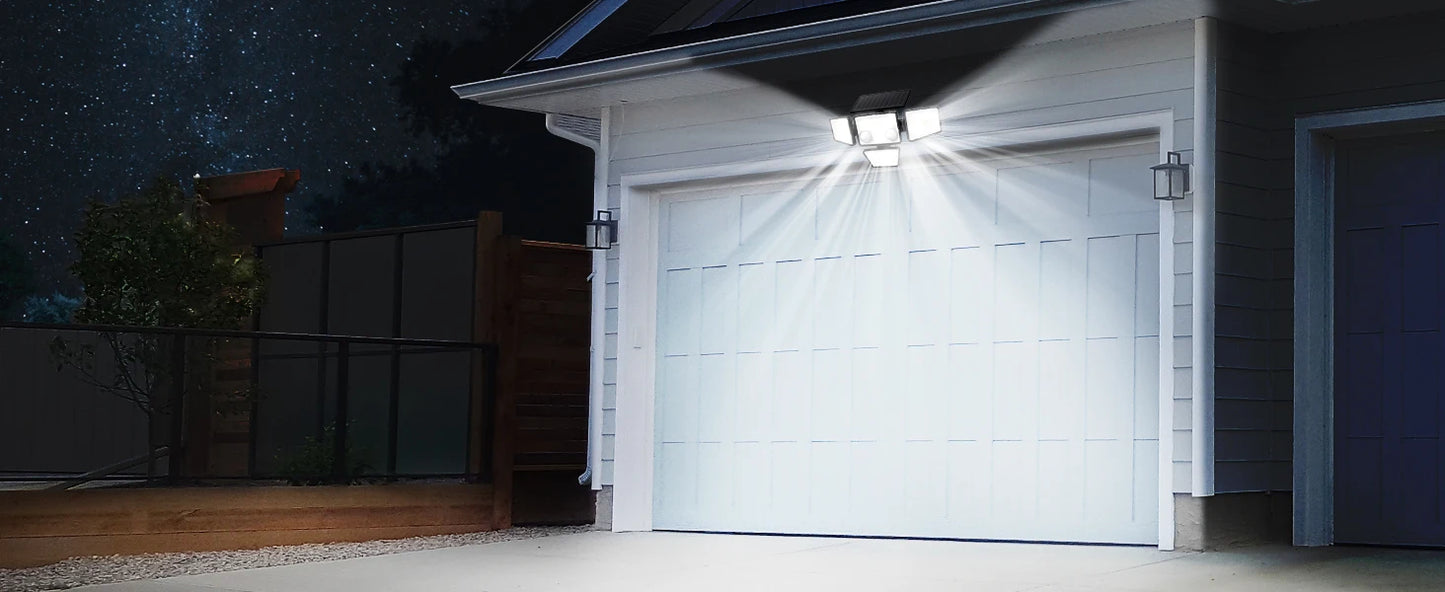 2024 Upgraded 4-Head Solar Motion Sensor Outdoor Lights