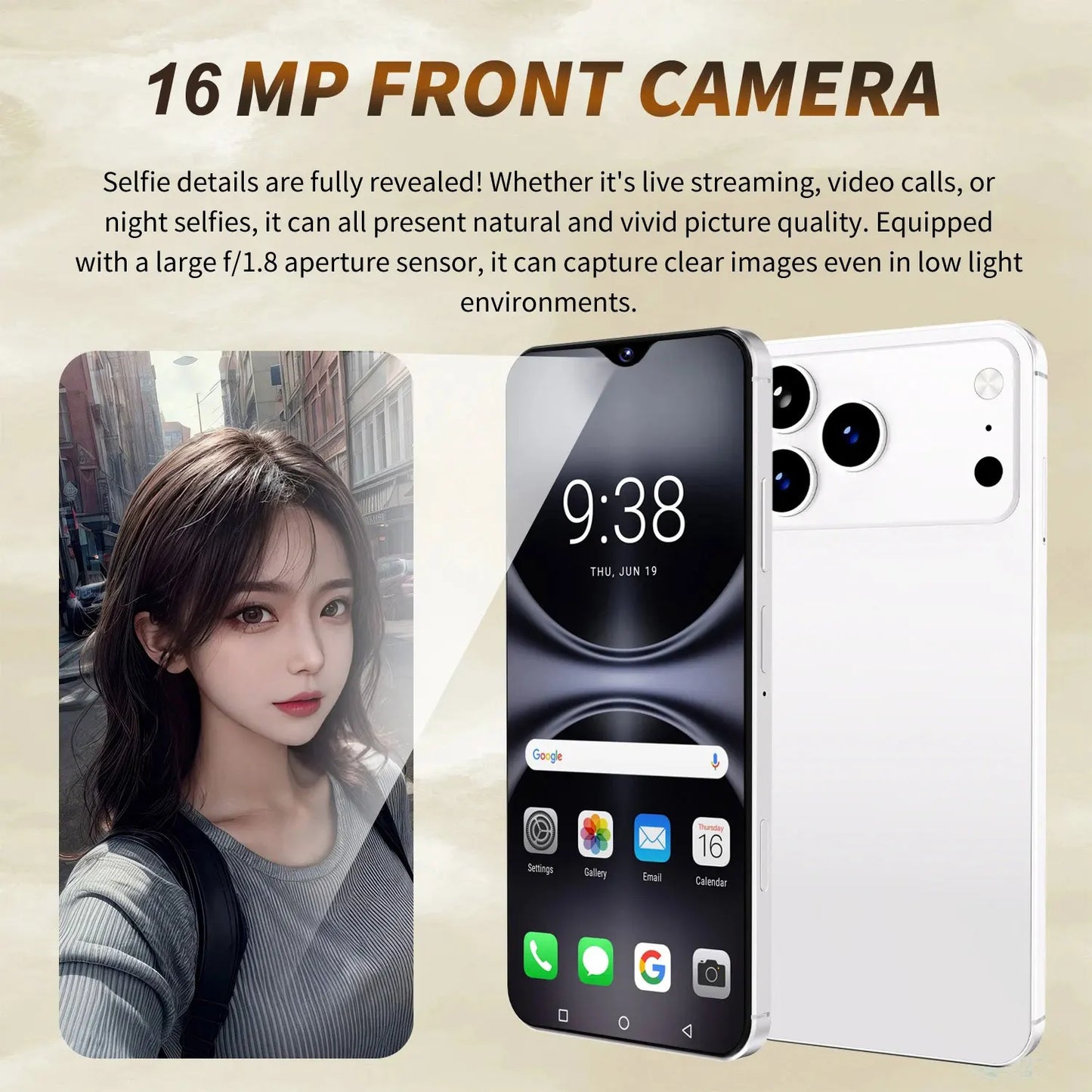 i17 Pro Max 7.0" 5G Smartphone with 48MP Rear Camera, 16MP Front Camera & 6800mAh Battery