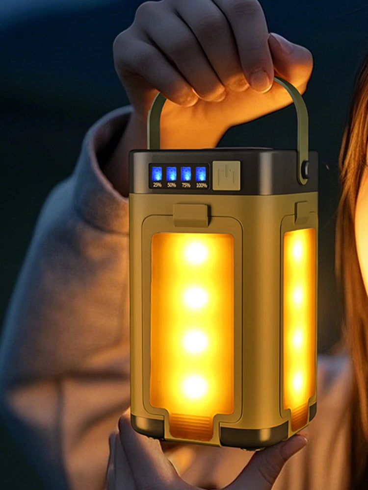 Rechargeable Lantern Power Bank Solar Camping Lantern Portable LED Tent Light