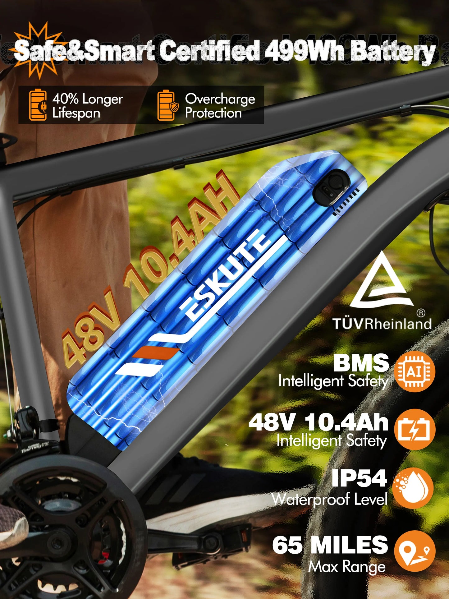 ESKUTE M200 Electric Mountain Bike – 1200W Peak Power 21 Gears