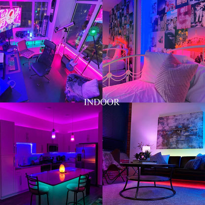 100ft led Strip Lights  Tape Lights with Remote Bluetooth Smart App 5050 RGB Color Changing Strip Lighting