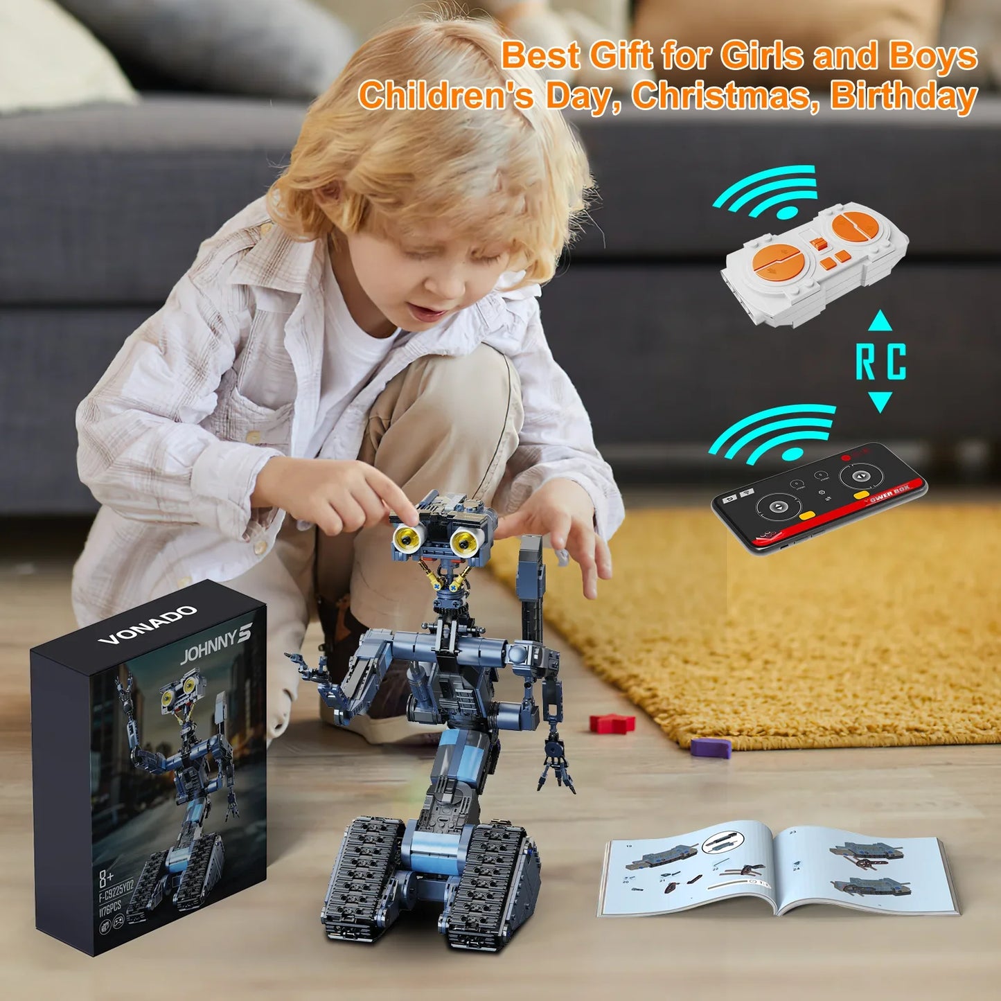 Johnny 5 Robot Building Blocks Set – 1176PCS  Perfect Gift For Kids, Collectors, and Nostalgic Fans