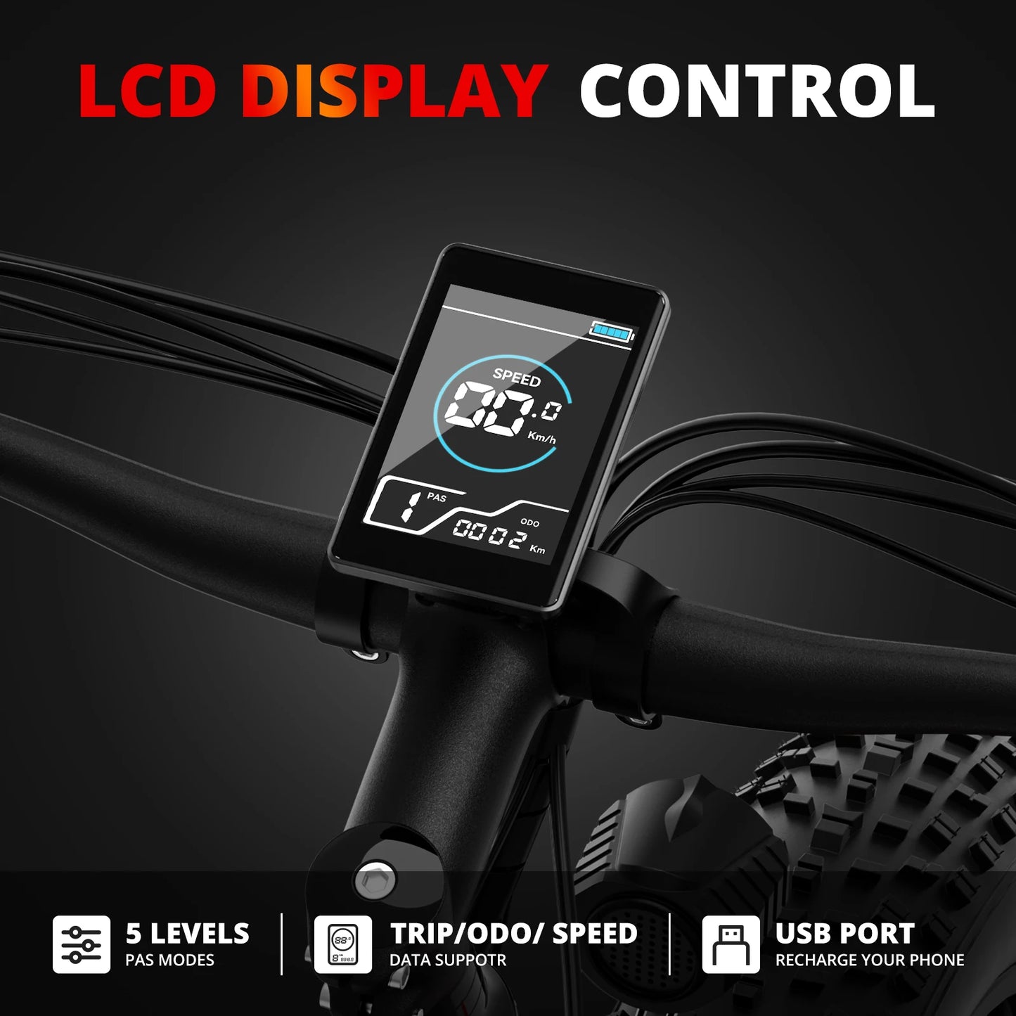 AMYET EB26 1000W Electric Bike with 26" Fat Tires & 48V Battery