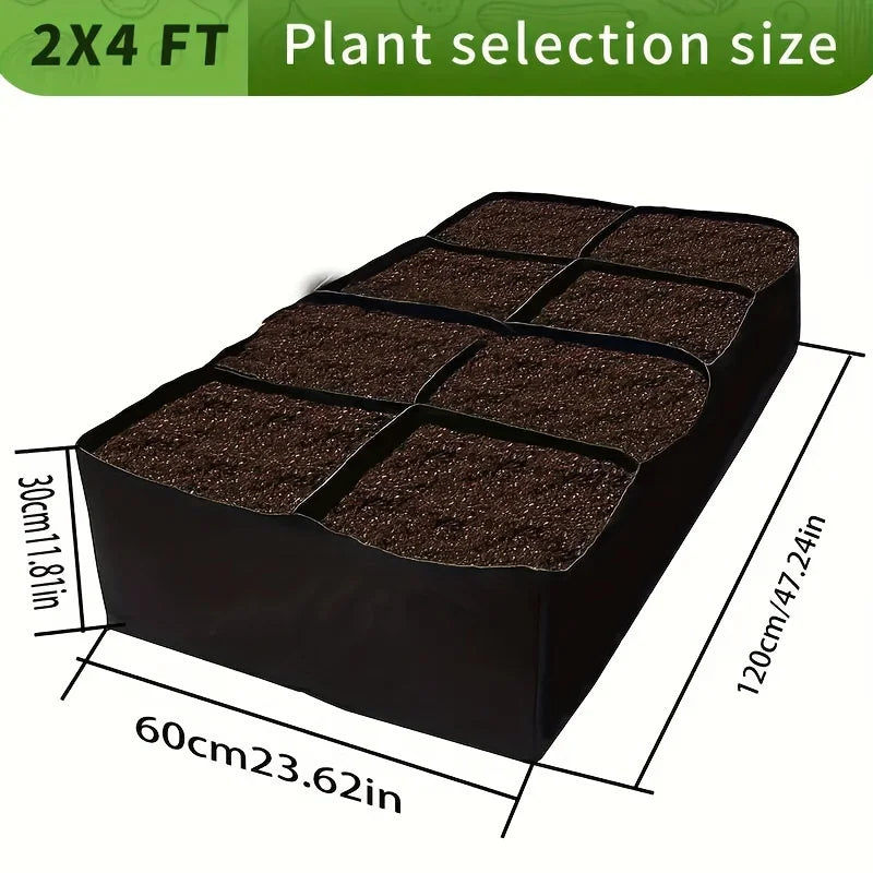 Garden Bed 128 Gallon – 8 Grid Raised Plant Grow Bag