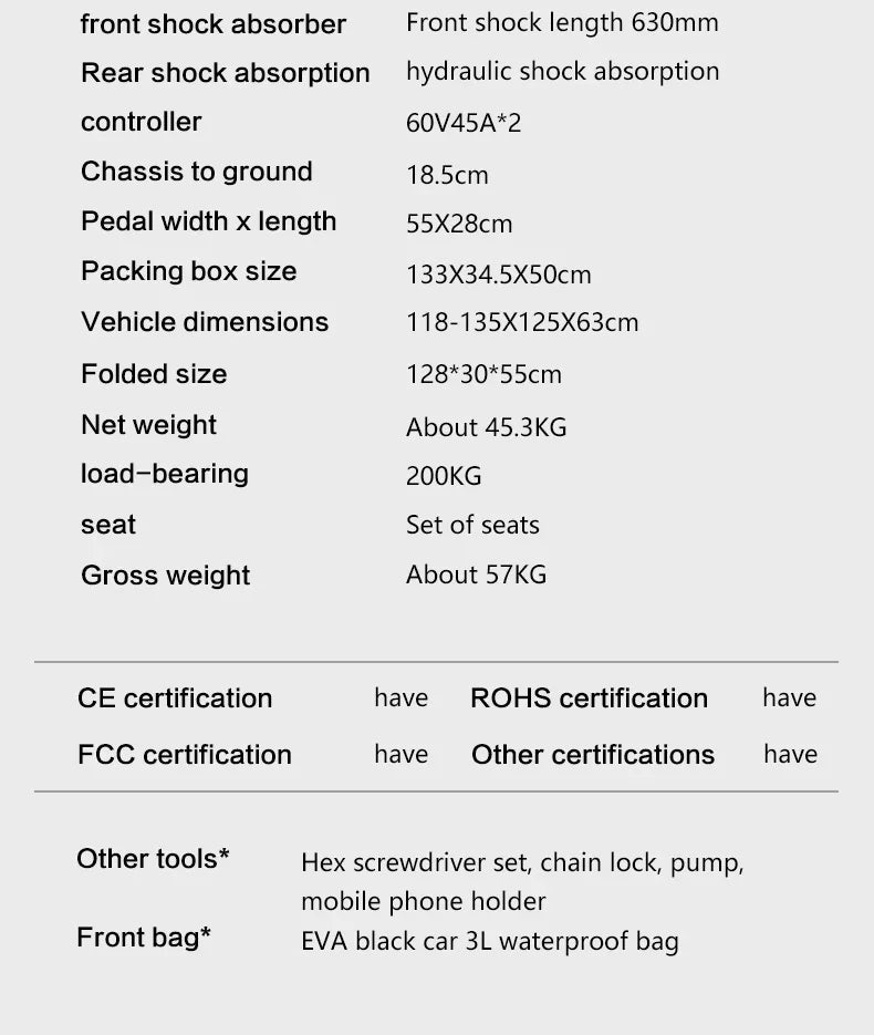 Boyueda S5 Electric Scooter – 6000W Dual Motor, 60V 38Ah Battery, 85 KM/H Max Speed, 120 KM Range, Hydraulic Suspension and Brakes