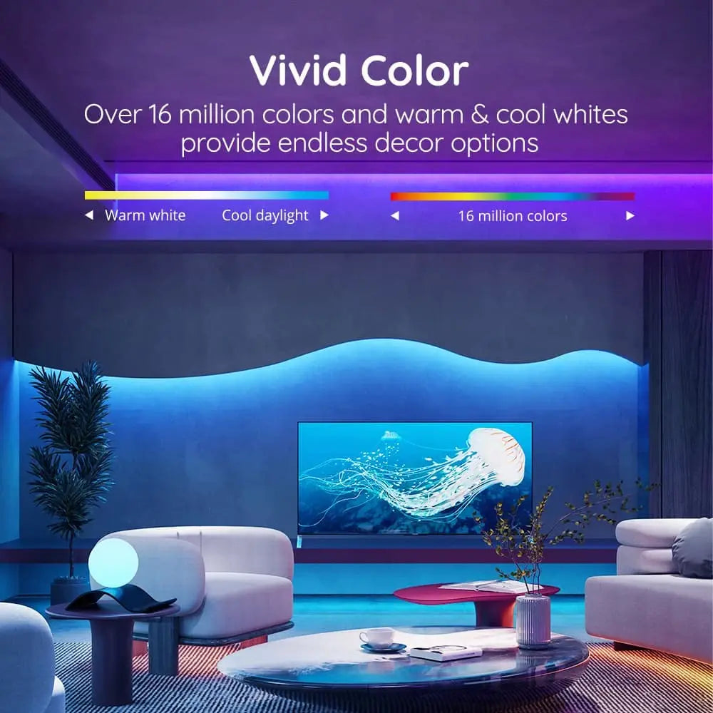 100ft led Strip Lights  Tape Lights with Remote Bluetooth Smart App 5050 RGB Color Changing Strip Lighting