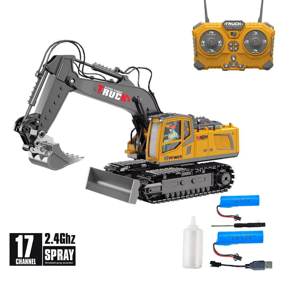 1:18 Alloy RC Excavator – 17-Channel Full Simulation Construction Vehicle