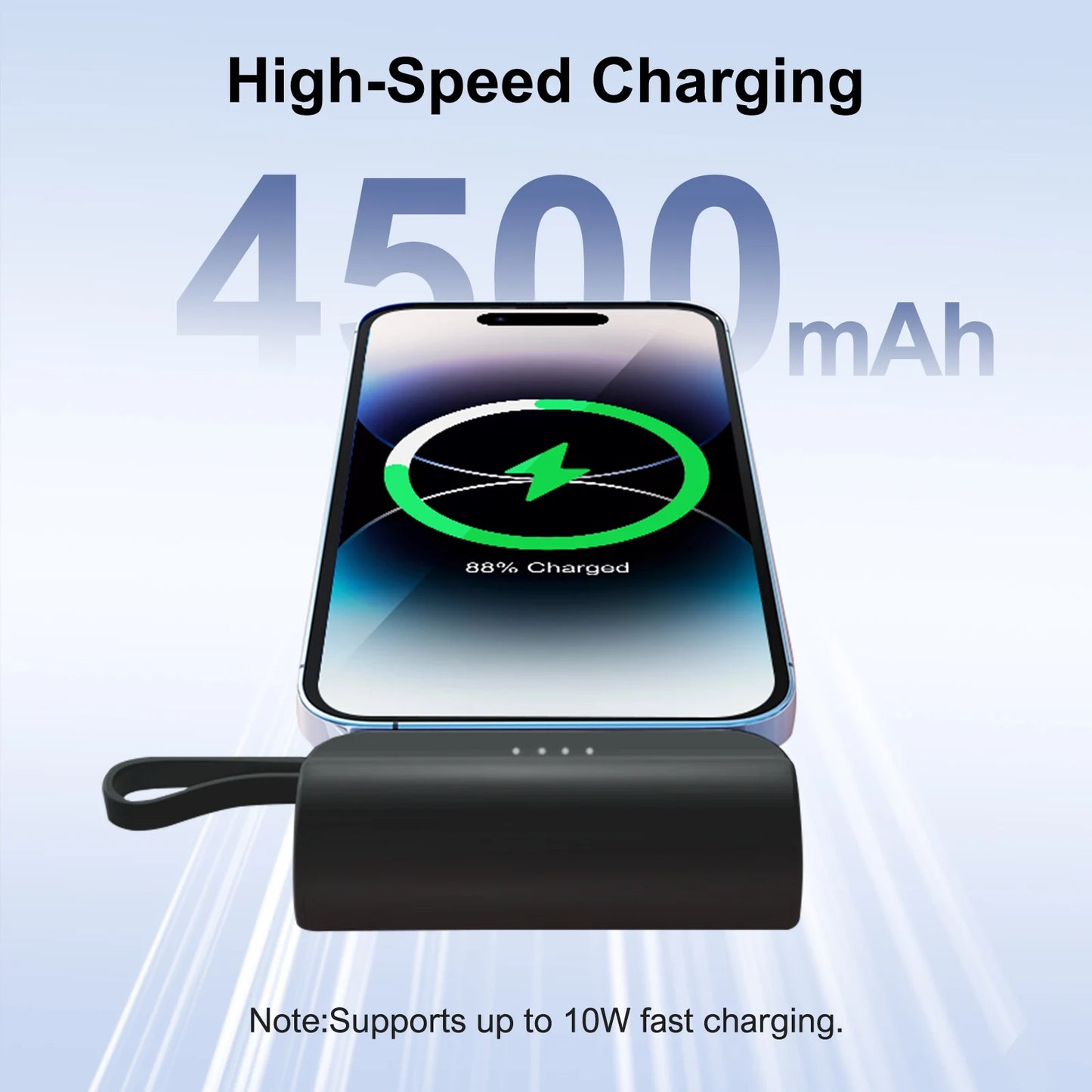 Mini Portable Power Bank 4500mAh – Capsule Charger with Dual USB-C Ports