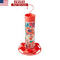 20oz Floral Glass Hummingbird Feeder with 6 Leakproof Feeding Ports & Ant Moat