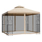 10' x 10' Outdoor Gazebo Canopy Tent with Vented Soft Top and Mesh Sidewalls
