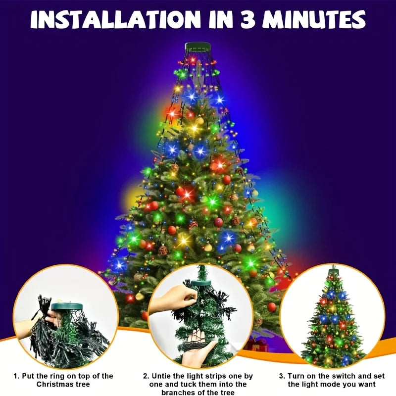 Smart WiFi 400 LED Music Sync APP Indoor Outdoor Waterproof Christmas Tree Lights DIY Pattern