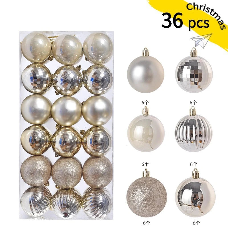 24/36 Pcs Hanging Christmas Tree Ornaments 3/4CM Balls Multiple Colors