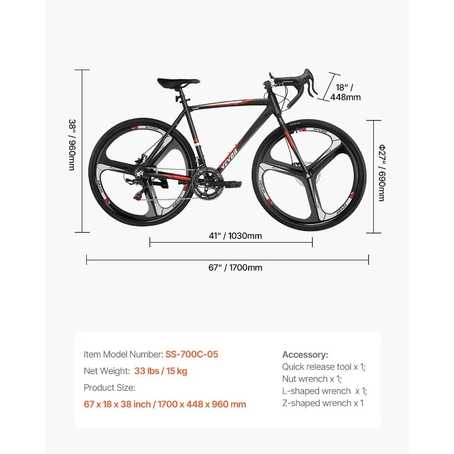 700C Road Bike Shimano 14-Speed Aluminum Frame Racing Bicycle