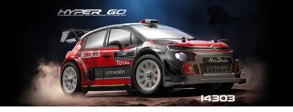 MJX Hyper Go 14304 1:14 Volkswagen Polo R WRC Brushless RC Car – 42KM/H Drift Rally Racer with Gyro, Lights & Metal Chassis