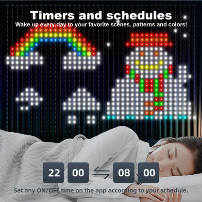 400 LED Smart Christmas Curtain String Outdoor Fairy Lights with App Remote Control Music Sync