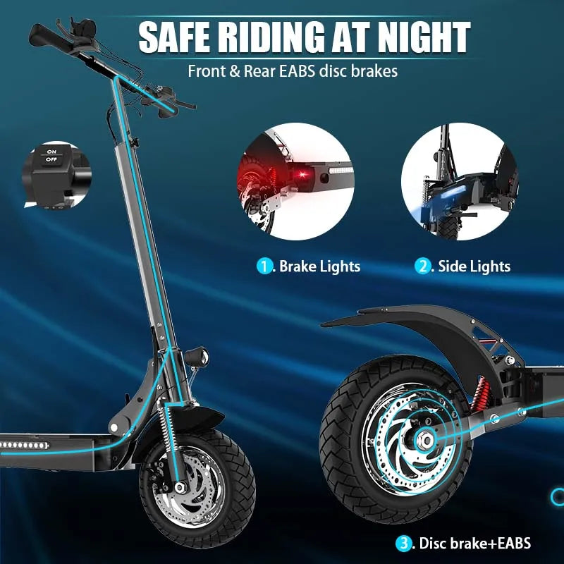 X750 Electric Scooter – 2500W Motor, 65km/h Speed, 80km Range, Dual Suspension, Disc Brakes, Foldable Frame