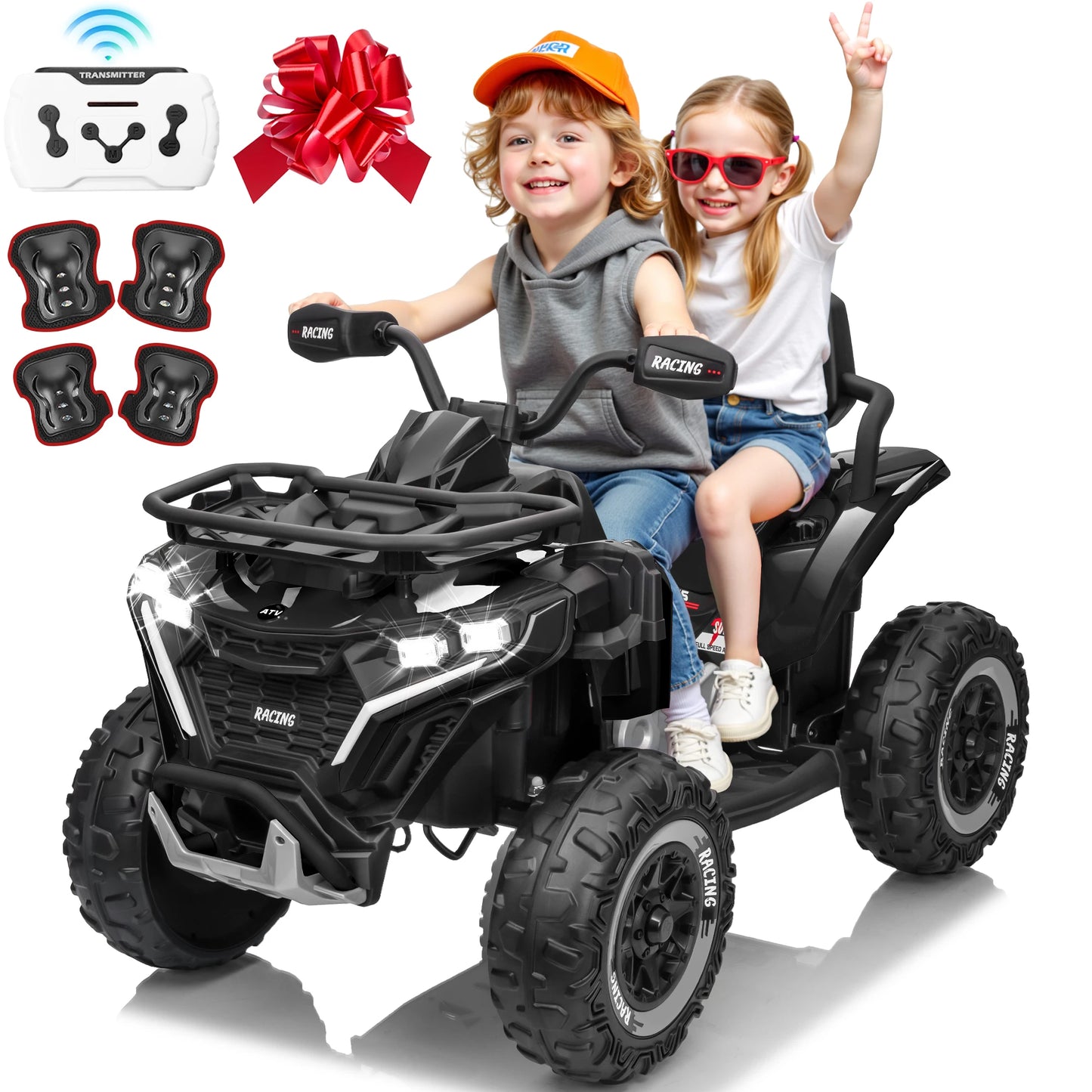 24V Large 4WD Ride-On UTV for Kids – 800W Motor, Dual Leather Seats, Remote Control