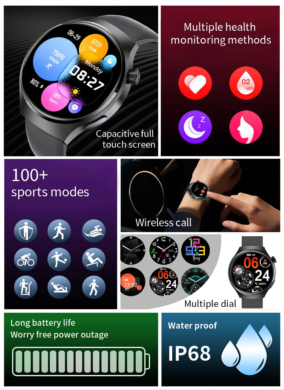 LIGE NFC Smart Watch – HD Display, Bluetooth Call, Fitness & Health Tracker, IP68 Waterproof