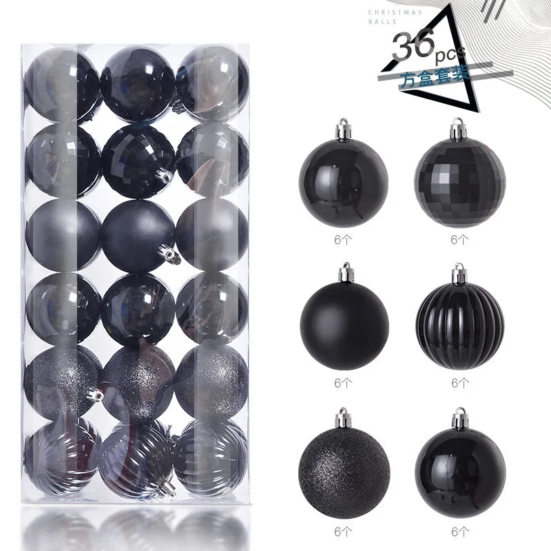 24/36 Pcs Hanging Christmas Tree Ornaments 3/4CM Balls Multiple Colors