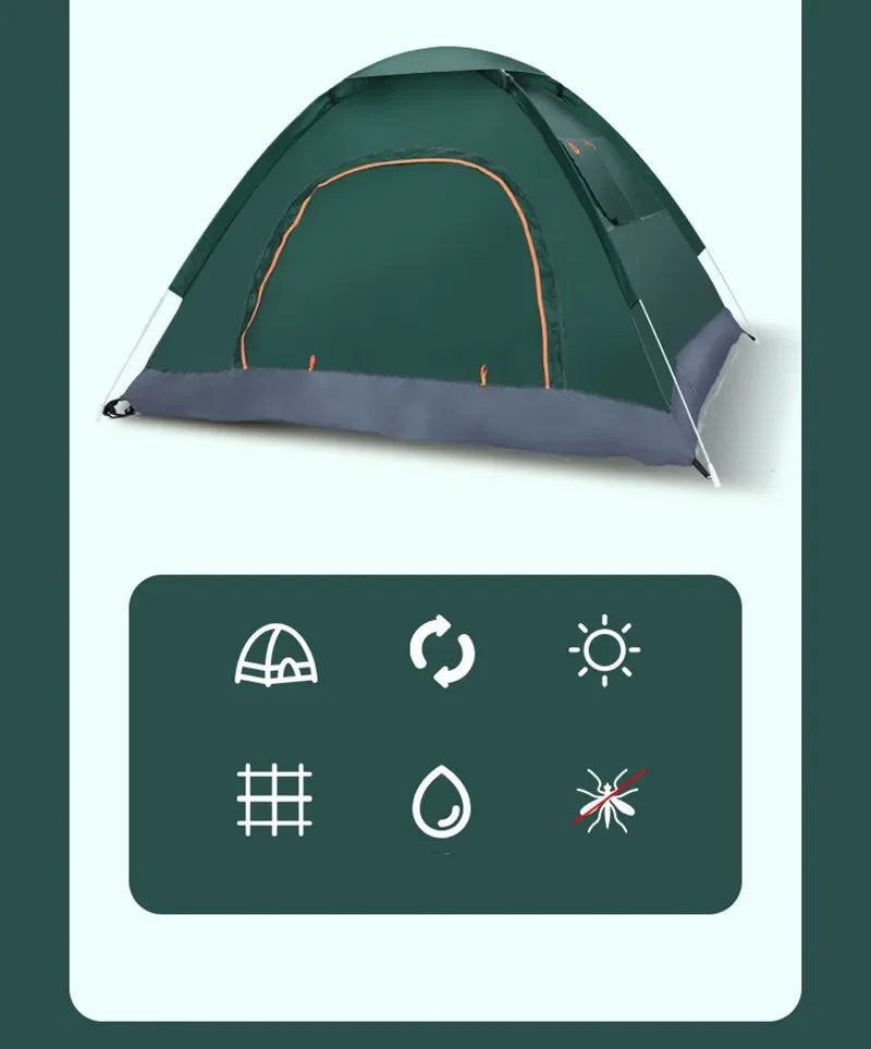 2-3 Person Outdoor Pop Up Camping Tent Waterproof Automatic Instant Setup Shelter with UV Protection