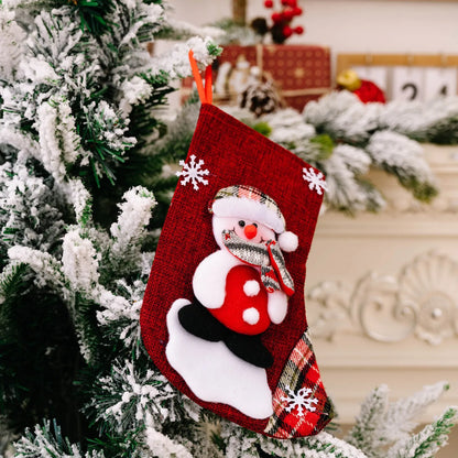 Embroidered Snowman Christmas Stockings – 4 Pack