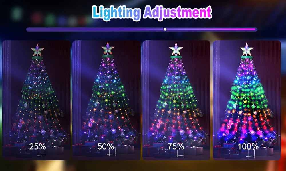 Smart WiFi 400 LED Music Sync APP Indoor Outdoor Waterproof Christmas Tree Lights DIY Pattern